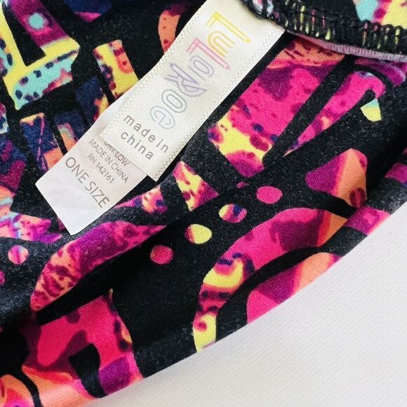 LulaRoe Leggings Aztec Colorful Red Black Pink Yellow Blue 0652 - Picture 4 of 5